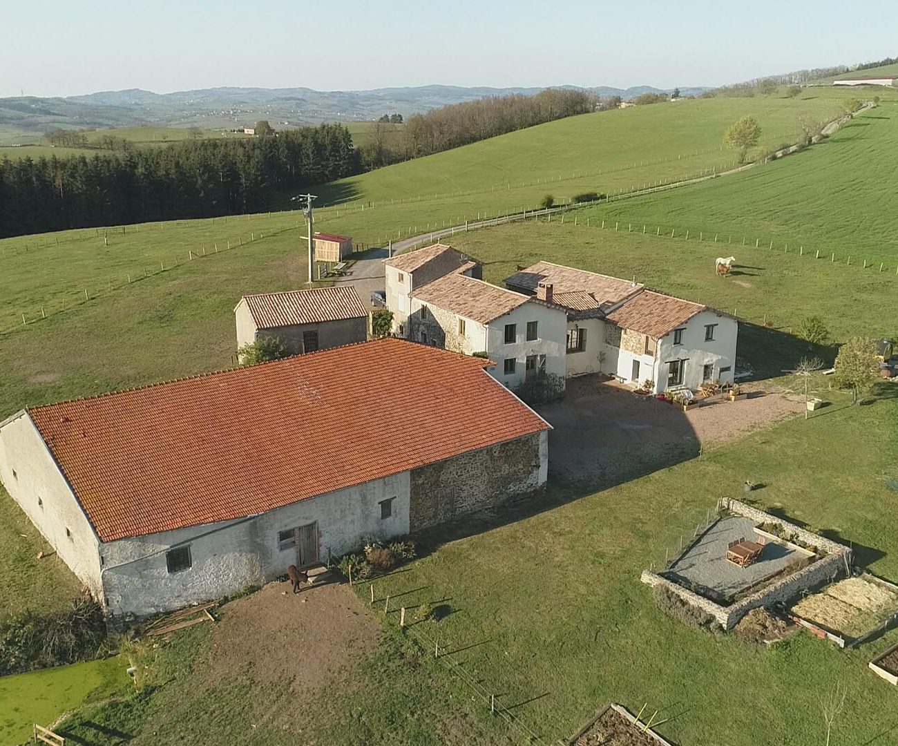 La ferme vue d'en haut