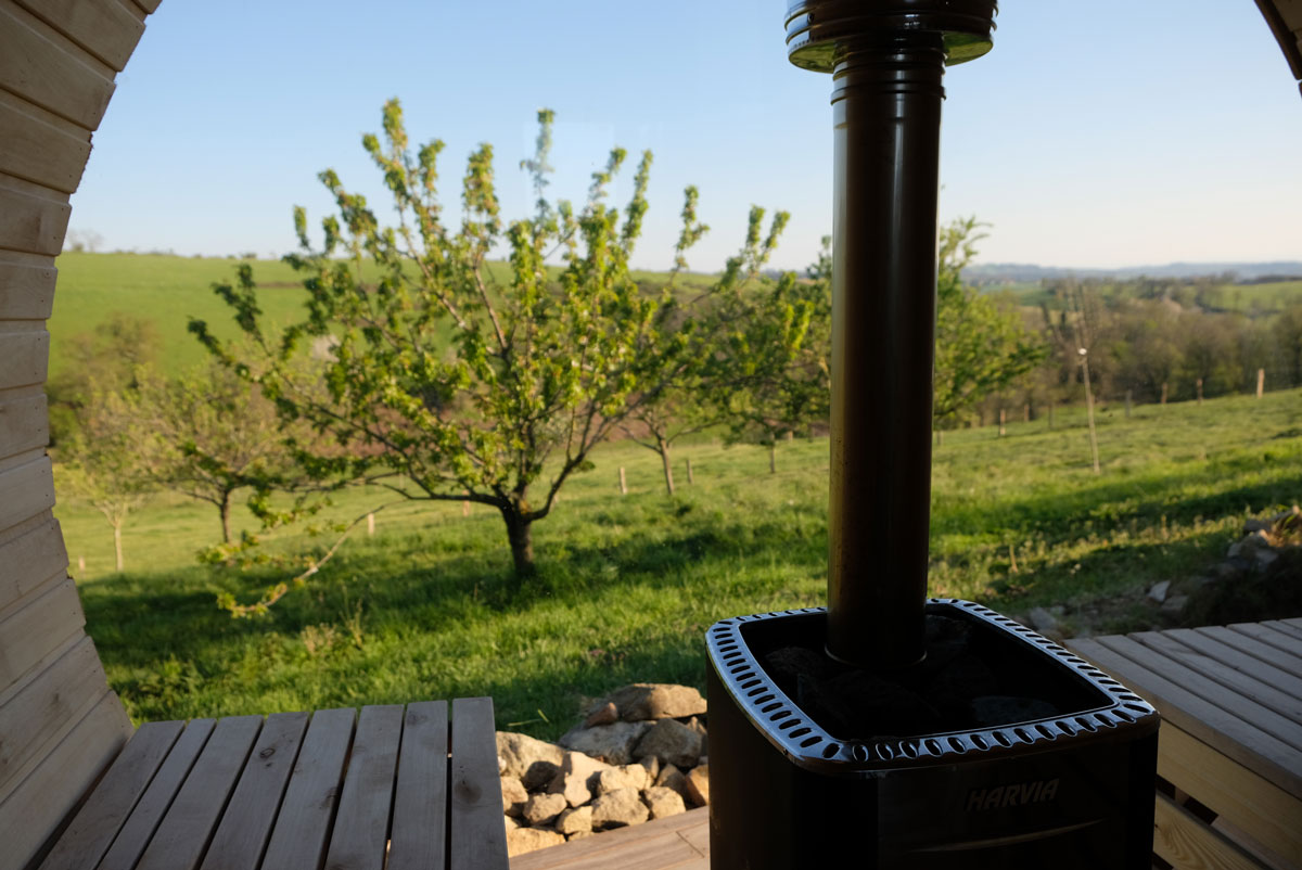 De l'intérieur du sauna
