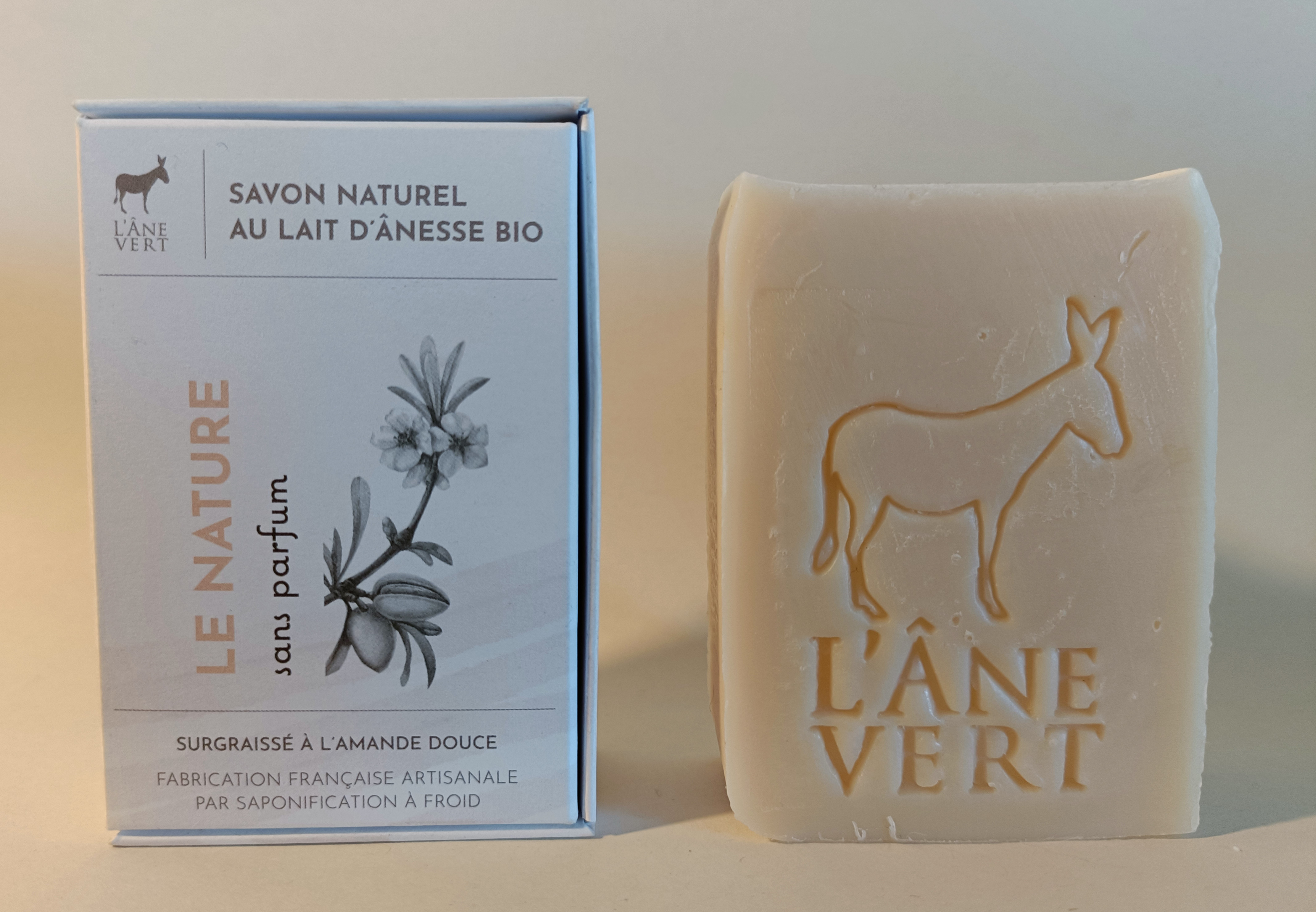 savon nature au lait d'anesse bio de la ferme de l'ane vert
