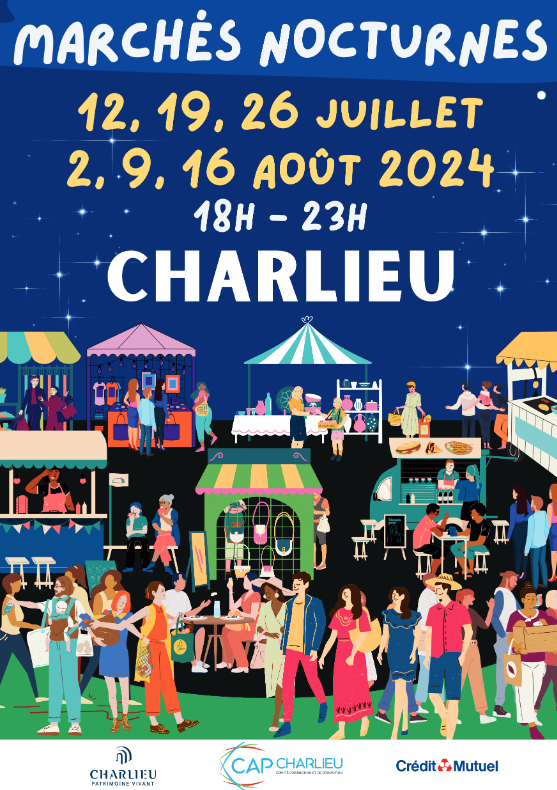 Affiche marché nocturne Charlieu